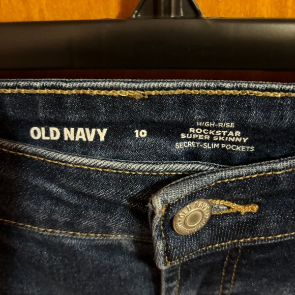 Old Navy Distressed High Rise Rockstar Super Skinny Secret Slim Pockets Jeans - Picture 9 of 14
